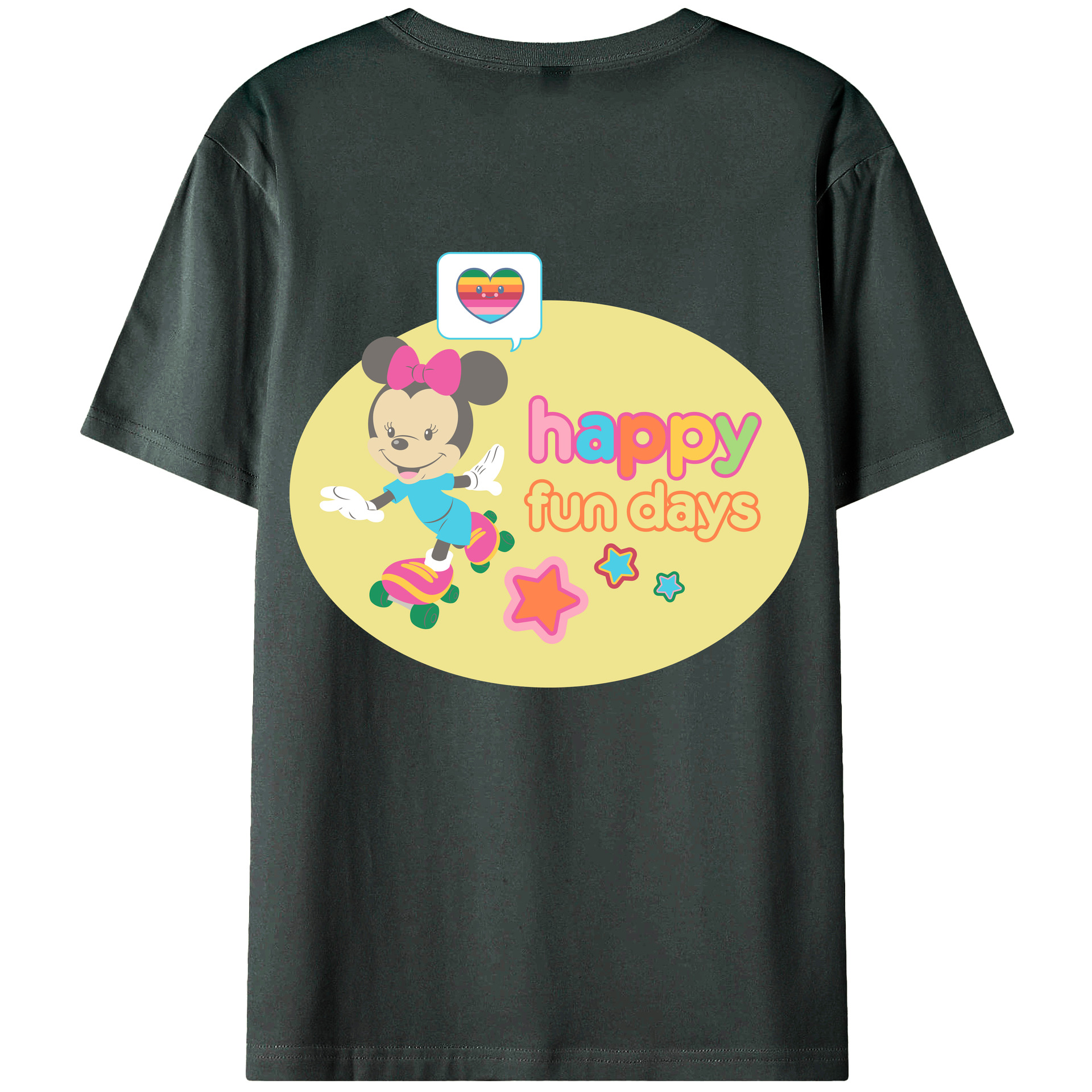 （画像用） ミッキーマウス Mickey Mouse 綿100％ メンズ半袖Tシャツ（バックプリント） 通気性